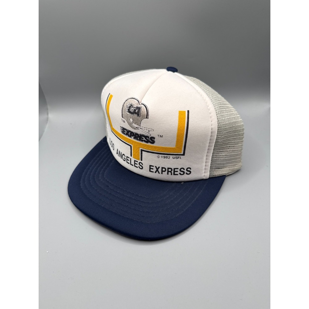 Vintage 1982 Los Angeles Express USFL Trucker Snapback Hat Mesh Football Cap - Picture 2 of 8